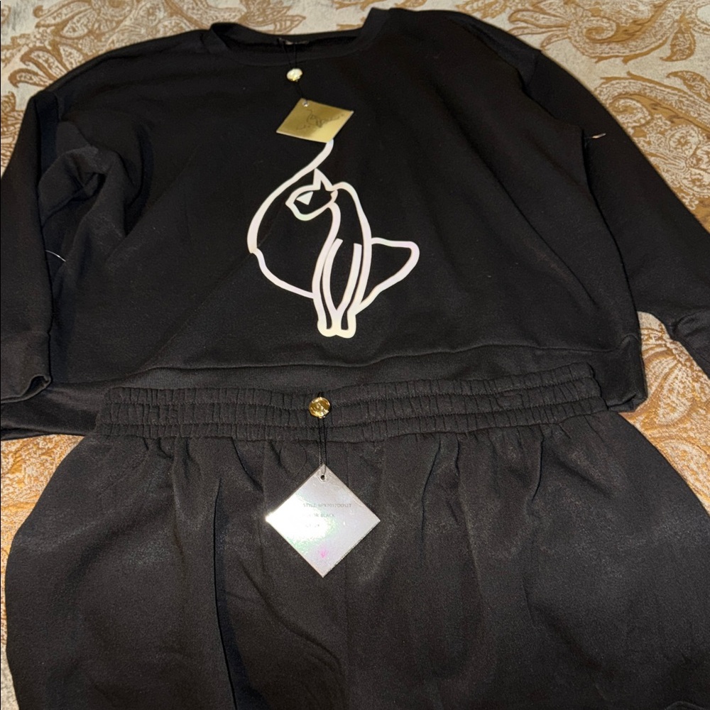 Baby Phat Black Outfit with Cat Emblem